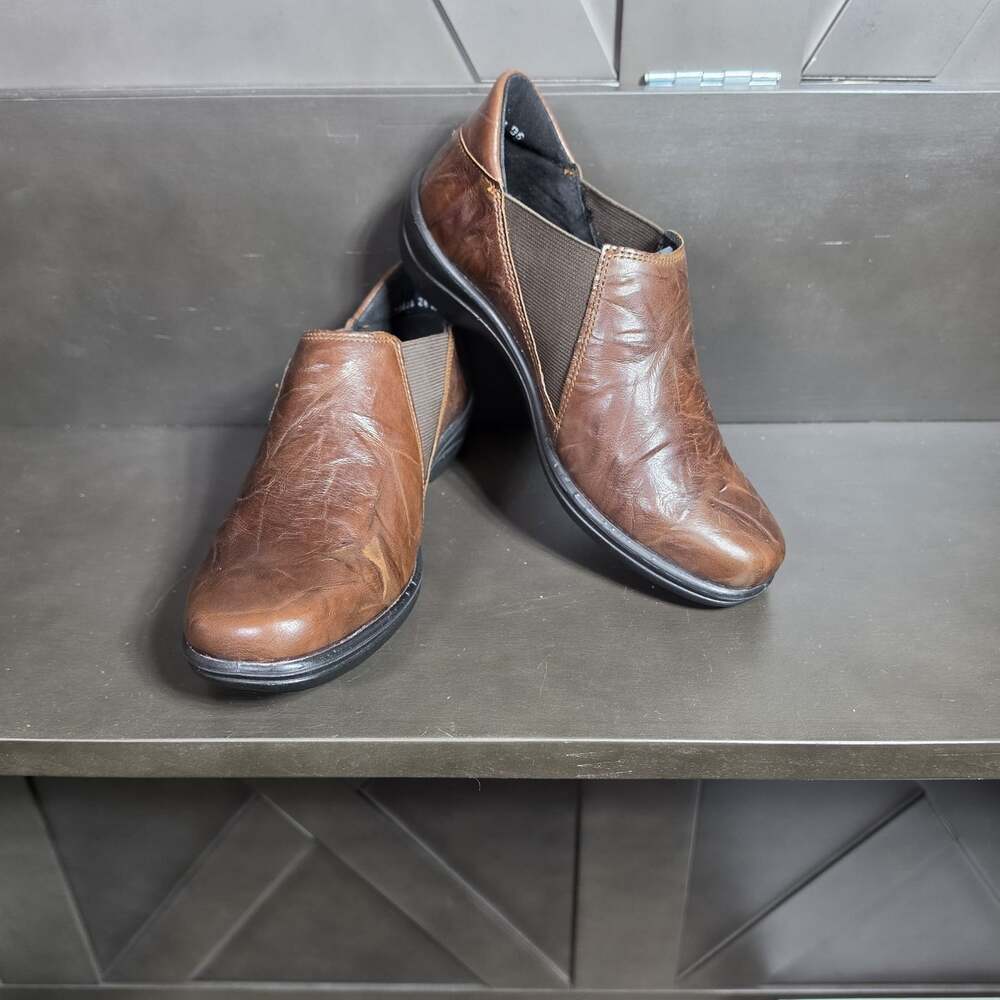 Womens ROMIKA  Brown Leather Slip-On Booties Us Size 5-5.5 NEW IN BOX EU 36